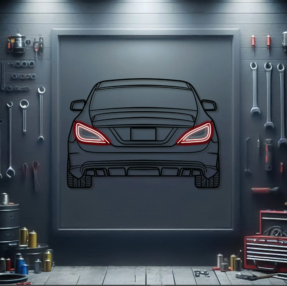 CLS AMG 63 Back View Metal Neon Car Wall Art